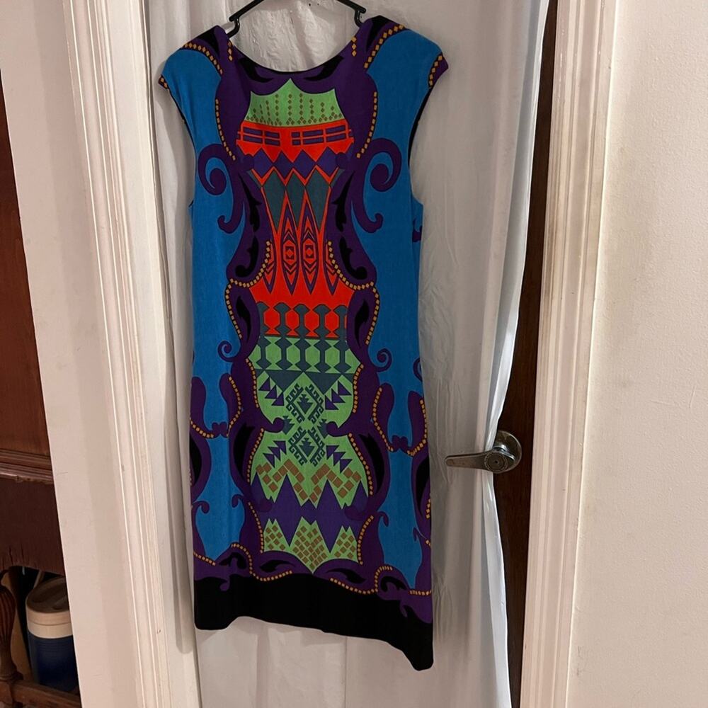 Aidan Aidan Mattox Multicolor Aztec Print Jersey … - image 3